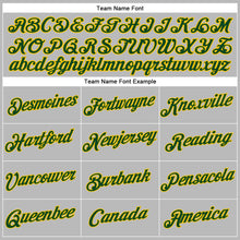 Load image into Gallery viewer, Custom Women's Gray Green-Gold V-Neck Cropped Baseball Jersey