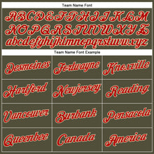 Load image into Gallery viewer, Custom Women's Olive Red-Cream Salute To Service V-Neck Cropped Baseball Jersey