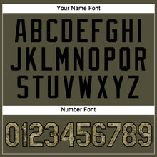 Load image into Gallery viewer, Custom Women's Olive Camo-Black Salute To Service V-Neck Cropped Baseball Jersey