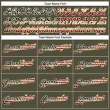 Load image into Gallery viewer, Custom Women's Olive Vintage USA Flag-Cream Salute To Service V-Neck Cropped Baseball Jersey