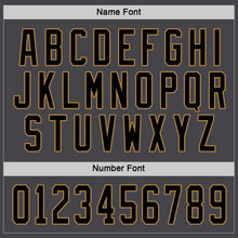 Load image into Gallery viewer, Custom Steel Gray Black-Old Gold Hockey Jersey