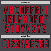 Load image into Gallery viewer, Custom Steel Gray Red-Black Hockey Jersey