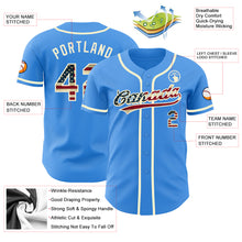 Load image into Gallery viewer, Custom Electric Blue Vintage USA Flag-Cream Authentic Baseball Jersey
