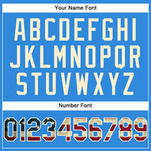 Load image into Gallery viewer, Custom Electric Blue Vintage USA Flag-Cream Authentic Baseball Jersey