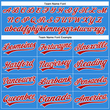 Load image into Gallery viewer, Custom Electric Blue Red-White Authentic Baseball Jersey