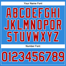 Load image into Gallery viewer, Custom Electric Blue Red-White Authentic Baseball Jersey