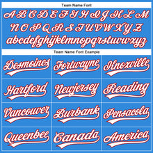 Load image into Gallery viewer, Custom Electric Blue White-Red Authentic Baseball Jersey