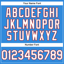 Load image into Gallery viewer, Custom Electric Blue White-Red Authentic Baseball Jersey