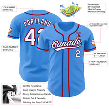 Load image into Gallery viewer, Custom Electric Blue White Royal-Red Authentic Baseball Jersey