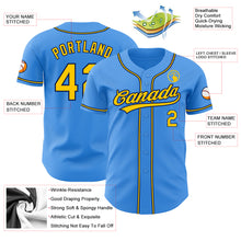 Load image into Gallery viewer, Custom Electric Blue Yellow-Navy Authentic Baseball Jersey