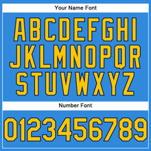 Load image into Gallery viewer, Custom Electric Blue Yellow-Navy Authentic Baseball Jersey