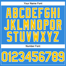 Load image into Gallery viewer, Custom Electric Blue Yellow-White Authentic Baseball Jersey