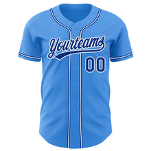 Load image into Gallery viewer, Custom Electric Blue Royal-White Authentic Baseball Jersey