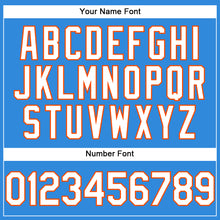Load image into Gallery viewer, Custom Electric Blue White-Orange Authentic Baseball Jersey