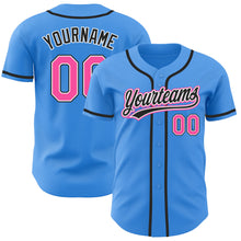 Load image into Gallery viewer, Custom Electric Blue Pink-Black Authentic Baseball Jersey
