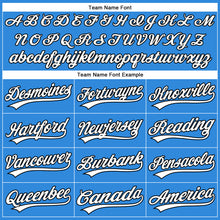 Load image into Gallery viewer, Custom Electric Blue White-Black Authentic Baseball Jersey