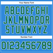 Load image into Gallery viewer, Custom Electric Blue Kelly Green-White Authentic Baseball Jersey