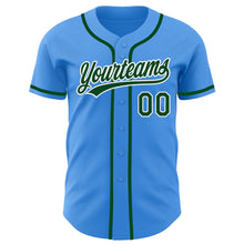 Load image into Gallery viewer, Custom Electric Blue Green-White Authentic Baseball Jersey