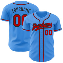 Load image into Gallery viewer, Custom Electric Blue Red-Black Authentic Baseball Jersey