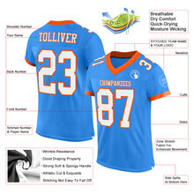 Load image into Gallery viewer, Custom Powder Blue White-Orange Mesh Authentic Football Jersey