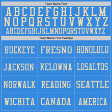 Load image into Gallery viewer, Custom Powder Blue Vintage USA Flag-City Cream Mesh Authentic Football Jersey