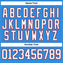 Load image into Gallery viewer, Custom Powder Blue White-Red Hockey Lace Neck Jersey