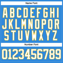 Load image into Gallery viewer, Custom Powder Blue White-Gold Hockey Lace Neck Jersey