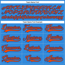 Load image into Gallery viewer, Custom Powder Blue Orange-Royal Hockey Lace Neck Jersey