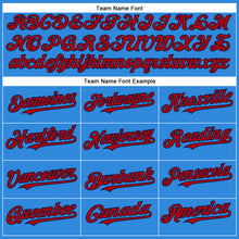 Load image into Gallery viewer, Custom Electric Blue Red-Navy Authentic Baseball Jersey