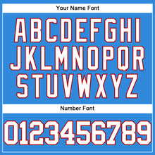 Load image into Gallery viewer, Custom Electric Blue White-Red Authentic Baseball Jersey