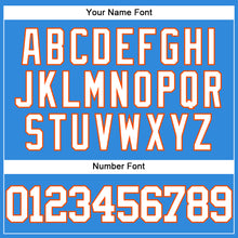 Load image into Gallery viewer, Custom Electric Blue White-Orange Authentic Baseball Jersey