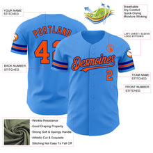 Load image into Gallery viewer, Custom Electric Blue Orange-Royal Authentic Baseball Jersey