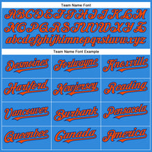 Load image into Gallery viewer, Custom Electric Blue Orange-Royal Authentic Baseball Jersey
