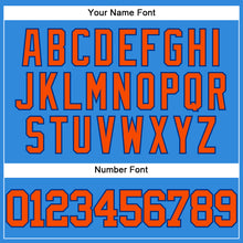 Load image into Gallery viewer, Custom Electric Blue Orange-Royal Authentic Baseball Jersey