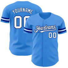 Load image into Gallery viewer, Custom Electric Blue White-Royal Authentic Baseball Jersey