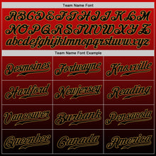 Load image into Gallery viewer, Custom Red Black-Old Gold Authentic Fade Fashion Baseball Jersey