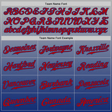 Load image into Gallery viewer, Custom Gray Red-Royal Authentic Fade Fashion Baseball Jersey