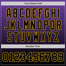 Load image into Gallery viewer, Custom Purple Black-Gold Authentic Fade Fashion Baseball Jersey
