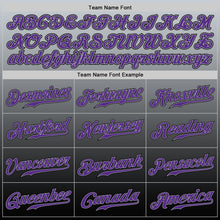 Load image into Gallery viewer, Custom Gray Purple-Black Authentic Fade Fashion Baseball Jersey