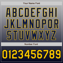 Load image into Gallery viewer, Custom Gray Gold-Navy Authentic Fade Fashion Baseball Jersey