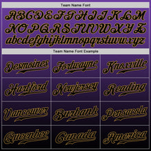 Load image into Gallery viewer, Custom Purple Black-Old Gold Authentic Fade Fashion Baseball Jersey
