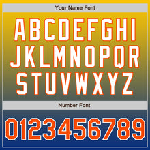 Load image into Gallery viewer, Custom Yellow Orange-Royal Authentic Fade Fashion Baseball Jersey
