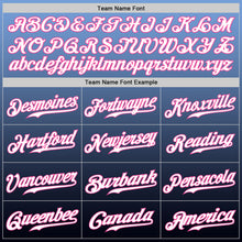 Load image into Gallery viewer, Custom Light Blue Pink-Navy Authentic Fade Fashion Baseball Jersey
