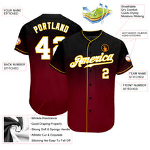 Load image into Gallery viewer, Custom Black White-Crimson Authentic Fade Fashion Baseball Jersey