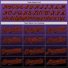 Load image into Gallery viewer, Custom Purple Black-Orange Authentic Fade Fashion Baseball Jersey