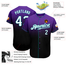 Load image into Gallery viewer, Custom Purple White-Black Authentic Fade Fashion Baseball Jersey