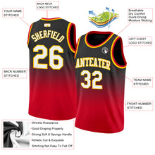 Load image into Gallery viewer, Custom Black White-Red Authentic Fade Fashion Basketball Jersey