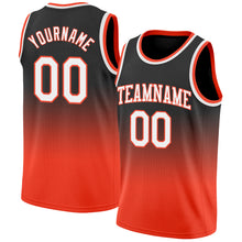 Load image into Gallery viewer, Custom Black White-Orange Authentic Fade Fashion Basketball Jersey