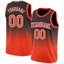 Load image into Gallery viewer, Custom Black Orange-White Authentic Fade Fashion Basketball Jersey