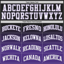 Load image into Gallery viewer, Custom Black White-Purple Authentic Fade Fashion Basketball Jersey